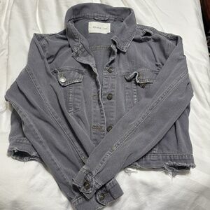 Grey denim cropped jacket